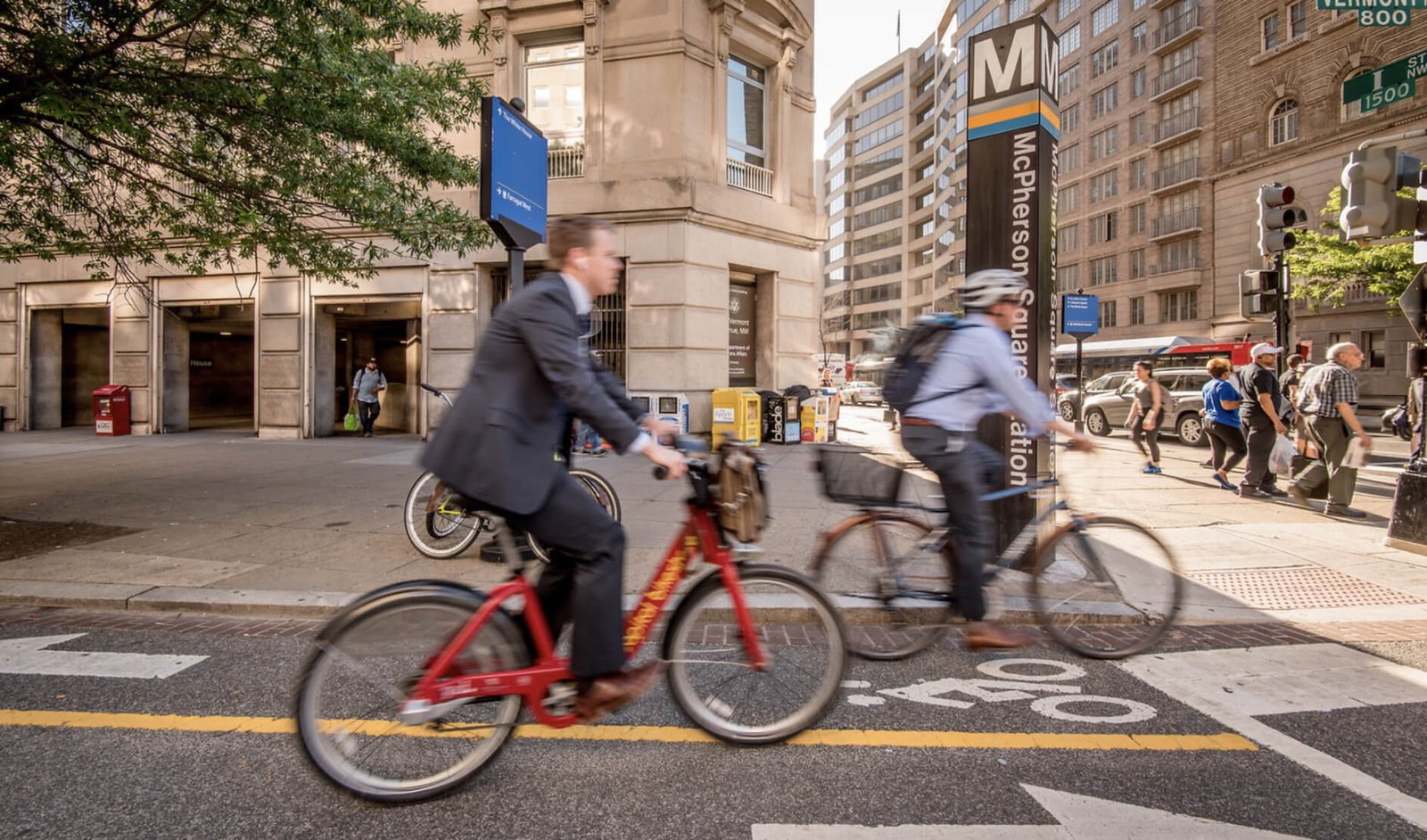 Image of McPherson Square Station in the DC Business district, moments from metro accessible 1500 K Street