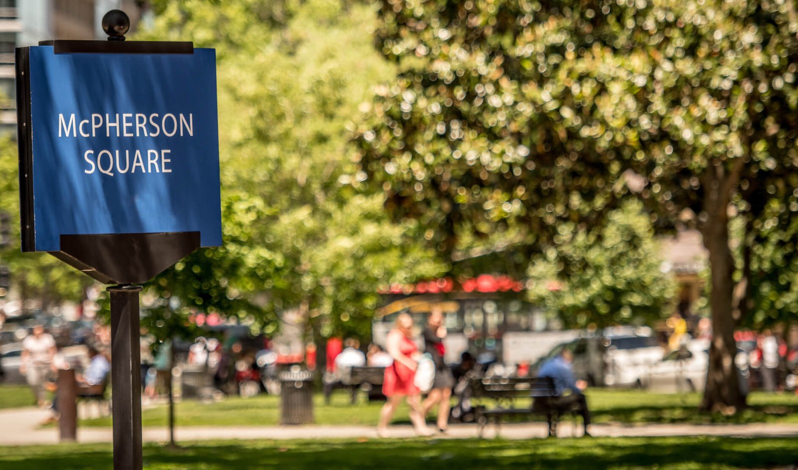 Image of McPherson Square, next to 1500 K Street, Joe & the Juice and Georgia Brown’s